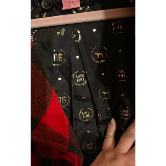 VS PINK buffalo Plaid Peacoat jacket - Picture 2 of 8